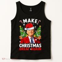 Make Christmas Great Again Funny Donald Trump Santa Xmas Tank Top thumb 2