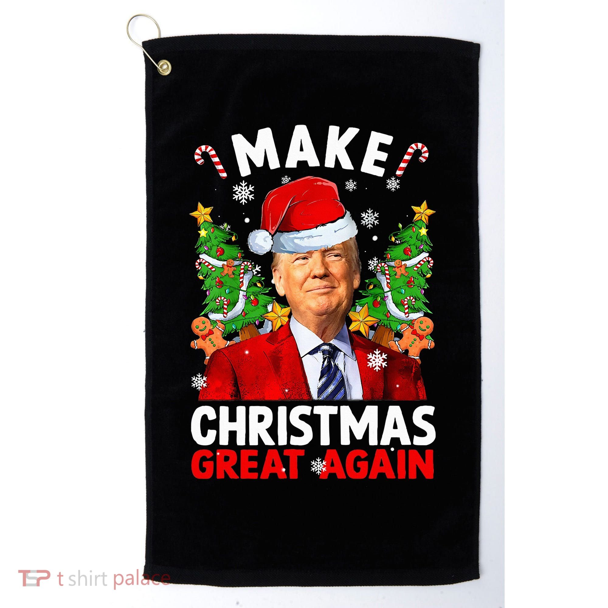 Make Christmas Great Again Funny Donald Trump Santa Xmas Golf Towel