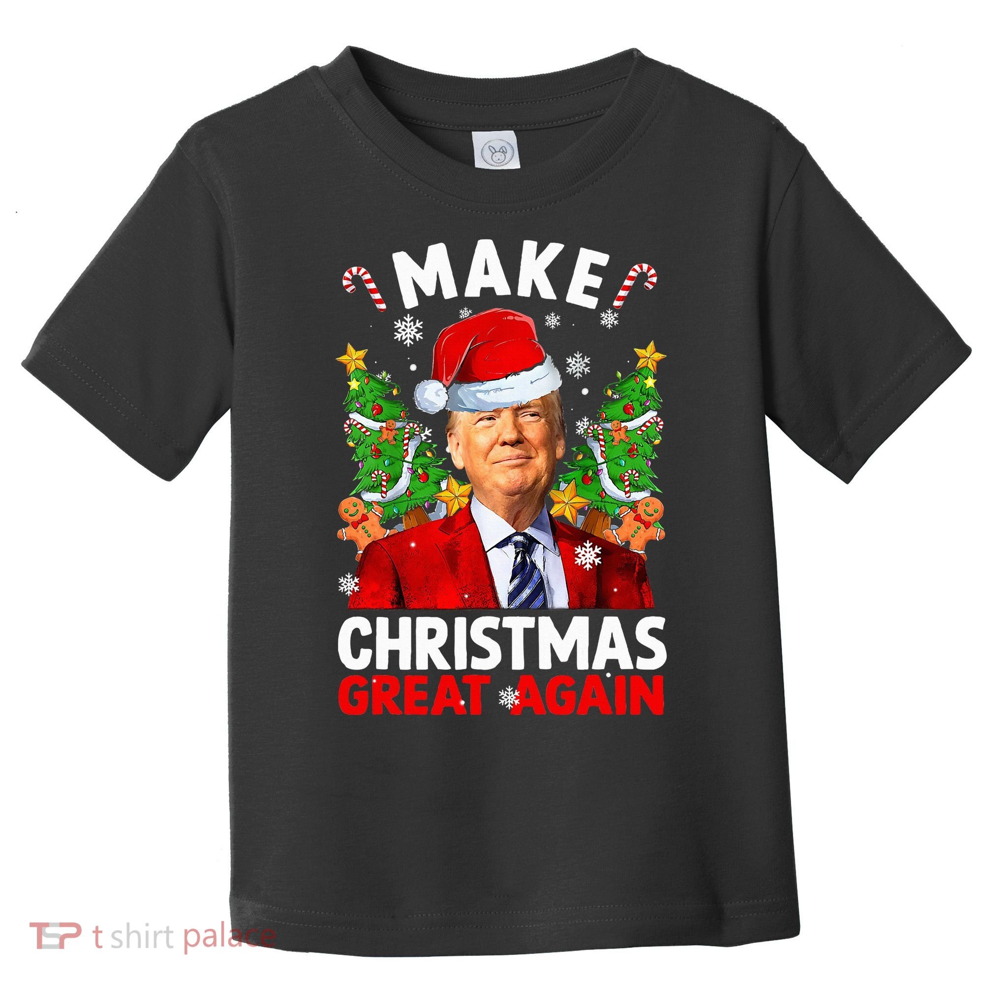 Make Christmas Great Again Funny Donald Trump Santa Xmas Toddler T-Shirt