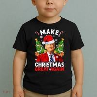 Make Christmas Great Again Funny Donald Trump Santa Xmas Toddler T-Shirt thumb 2