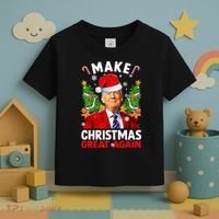 Make Christmas Great Again Funny Donald Trump Santa Xmas Toddler T-Shirt thumb 3