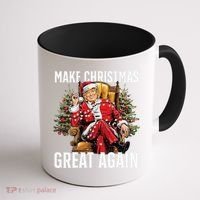 Make Christmas Great Again Santa Funny Christmas Pajamas Coffee Mug thumb 1