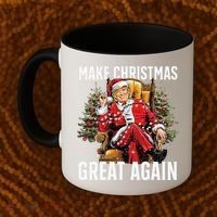 Make Christmas Great Again Santa Funny Christmas Pajamas Coffee Mug thumb 2