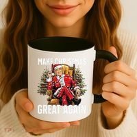 Make Christmas Great Again Santa Funny Christmas Pajamas Coffee Mug thumb 3