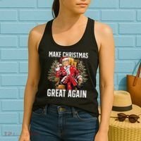 Make Christmas Great Again Santa Funny Christmas Pajamas Women's Tank Top thumb 2