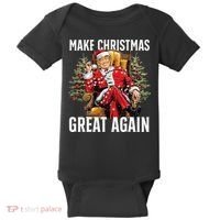 Make Christmas Great Again Santa Funny Christmas Pajamas Baby Bodysuit thumb 0