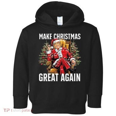 Make Christmas Great Again Santa Funny Christmas Pajamas Toddler Hoodie