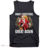 Make Christmas Great Again Santa Funny Christmas Pajamas Tank Top thumb 0