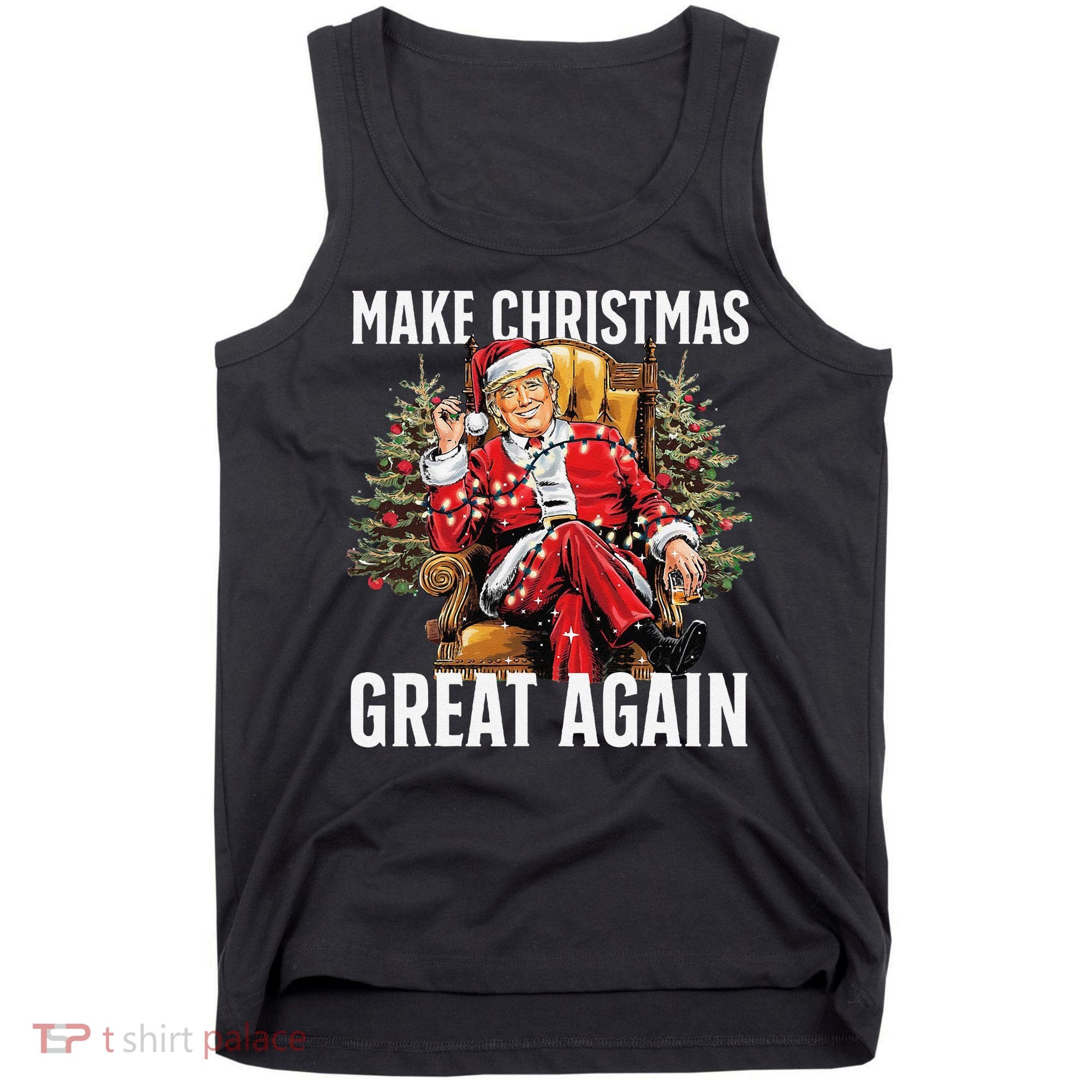 Make Christmas Great Again Santa Funny Christmas Pajamas Tank Top
