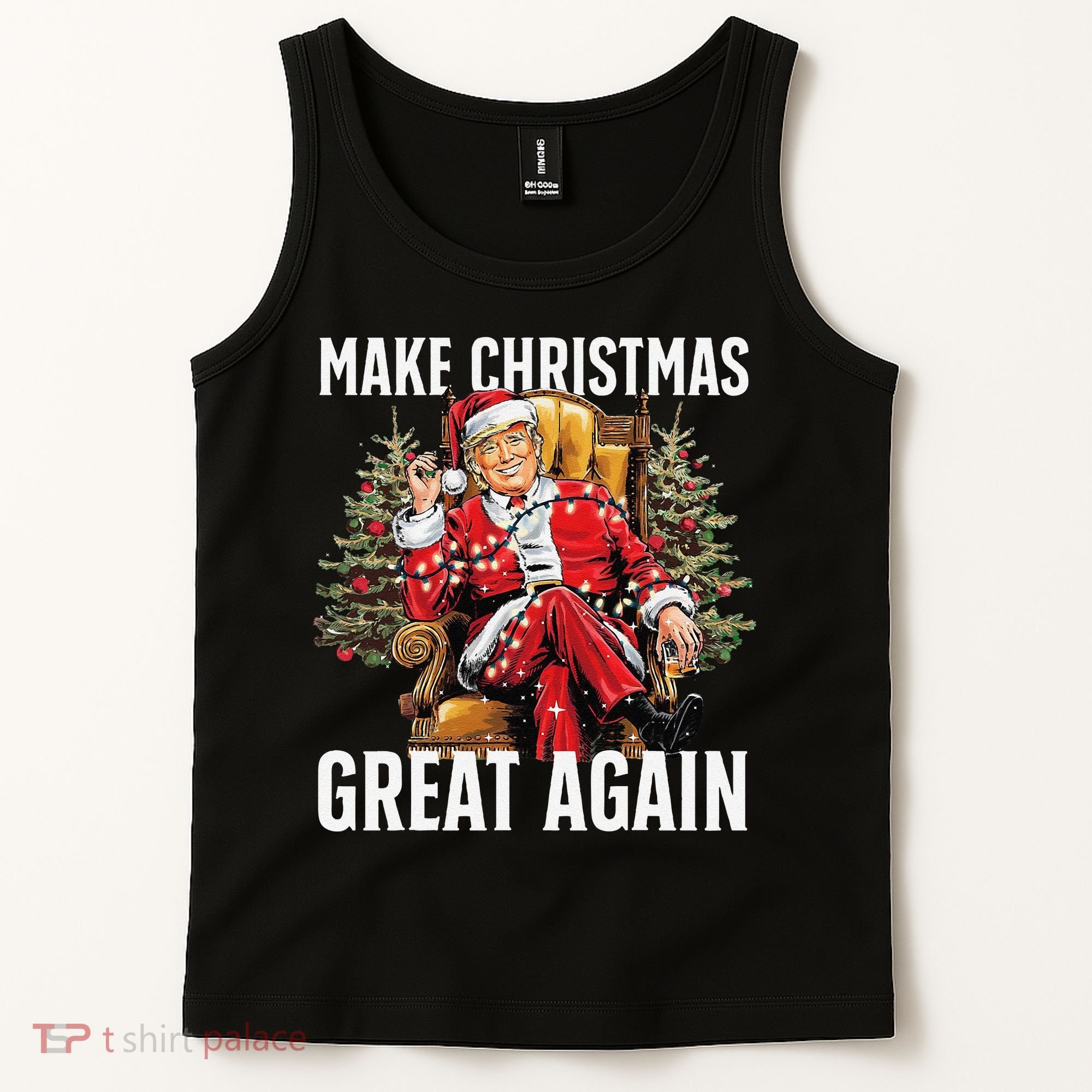 Make Christmas Great Again Santa Funny Christmas Pajamas Tank Top