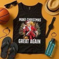 Make Christmas Great Again Santa Funny Christmas Pajamas Tank Top thumb 4