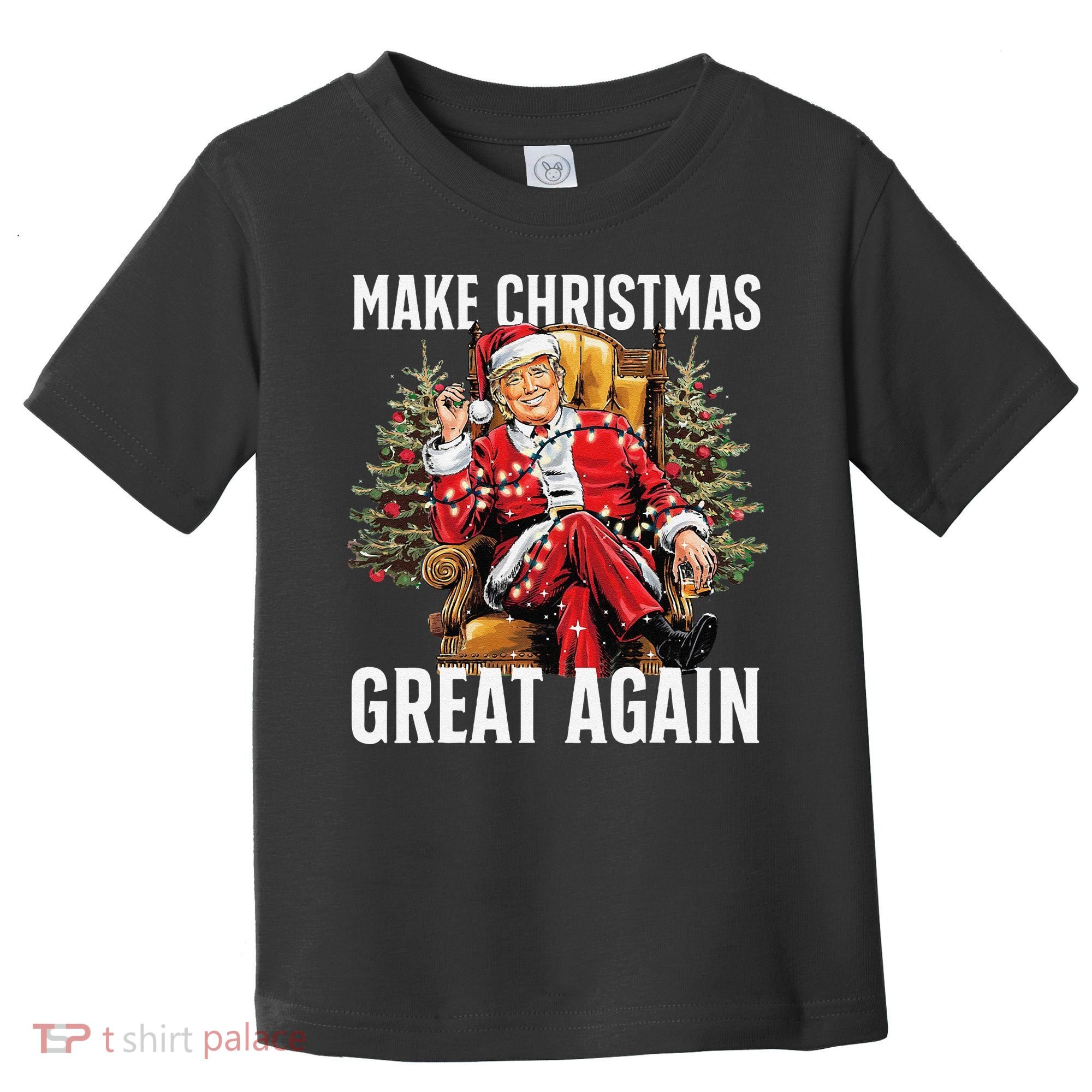 Make Christmas Great Again Santa Funny Christmas Pajamas Toddler T-Shirt