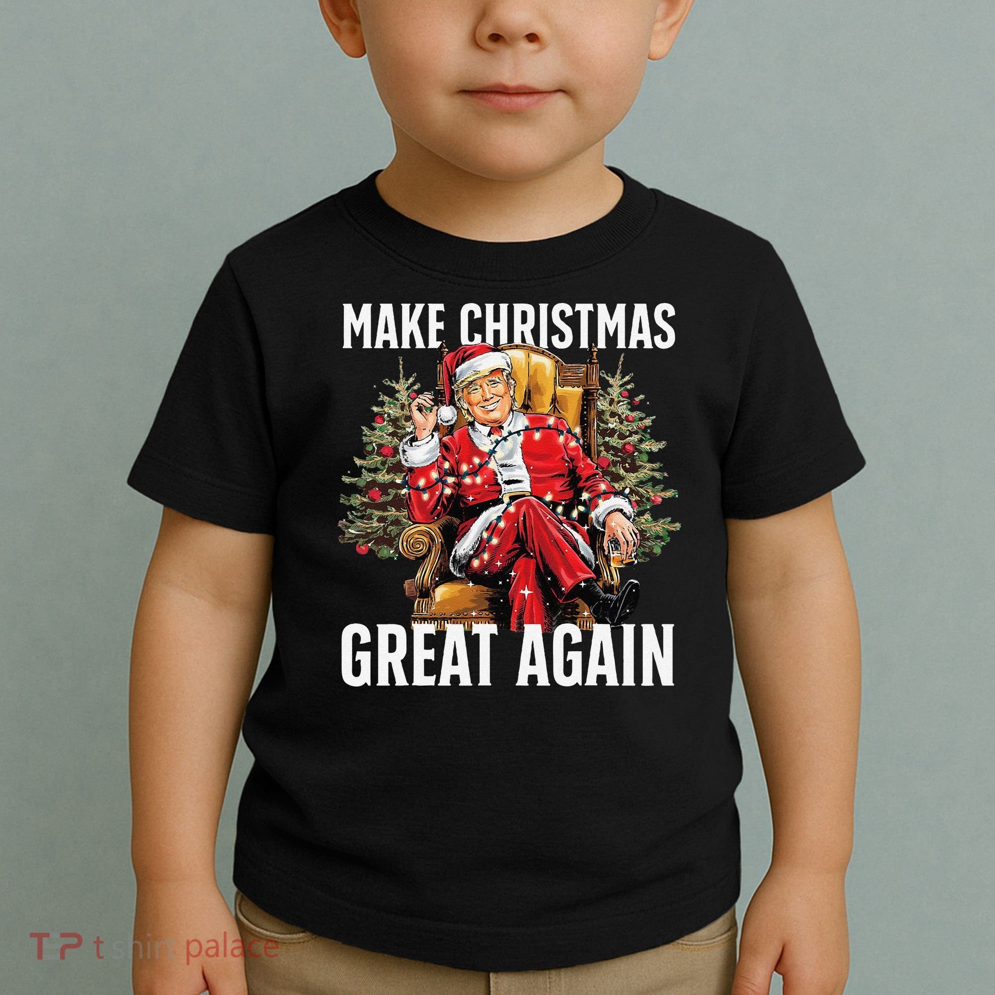 Make Christmas Great Again Santa Funny Christmas Pajamas Toddler T-Shirt