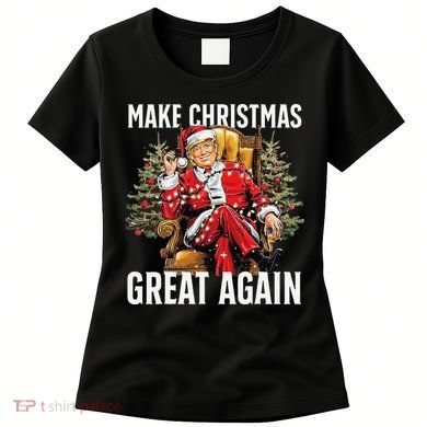 Make Christmas Great Again Santa Funny Christmas Pajamas Women's T-Shirt