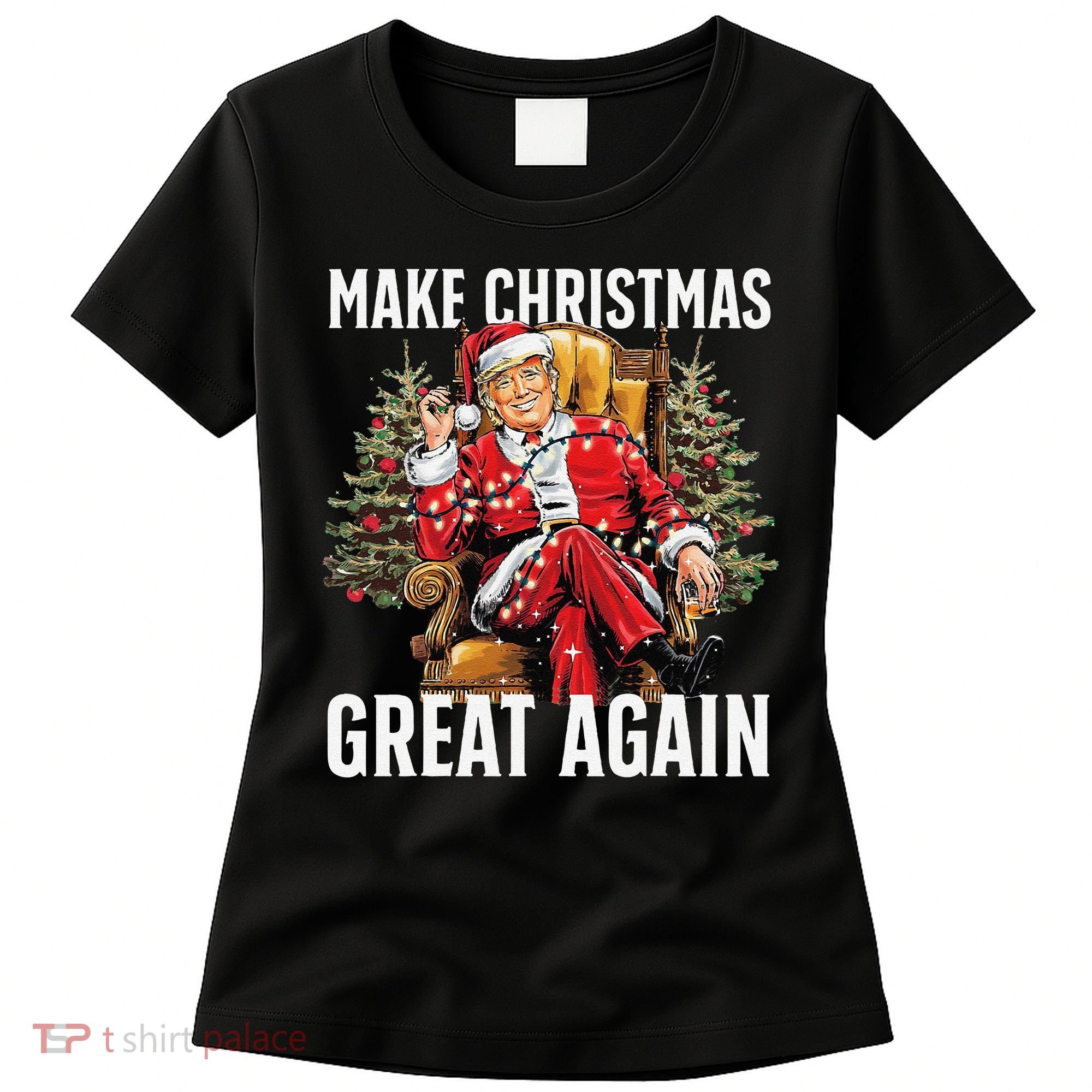 Make Christmas Great Again Santa Funny Christmas Pajamas Women's T-Shirt