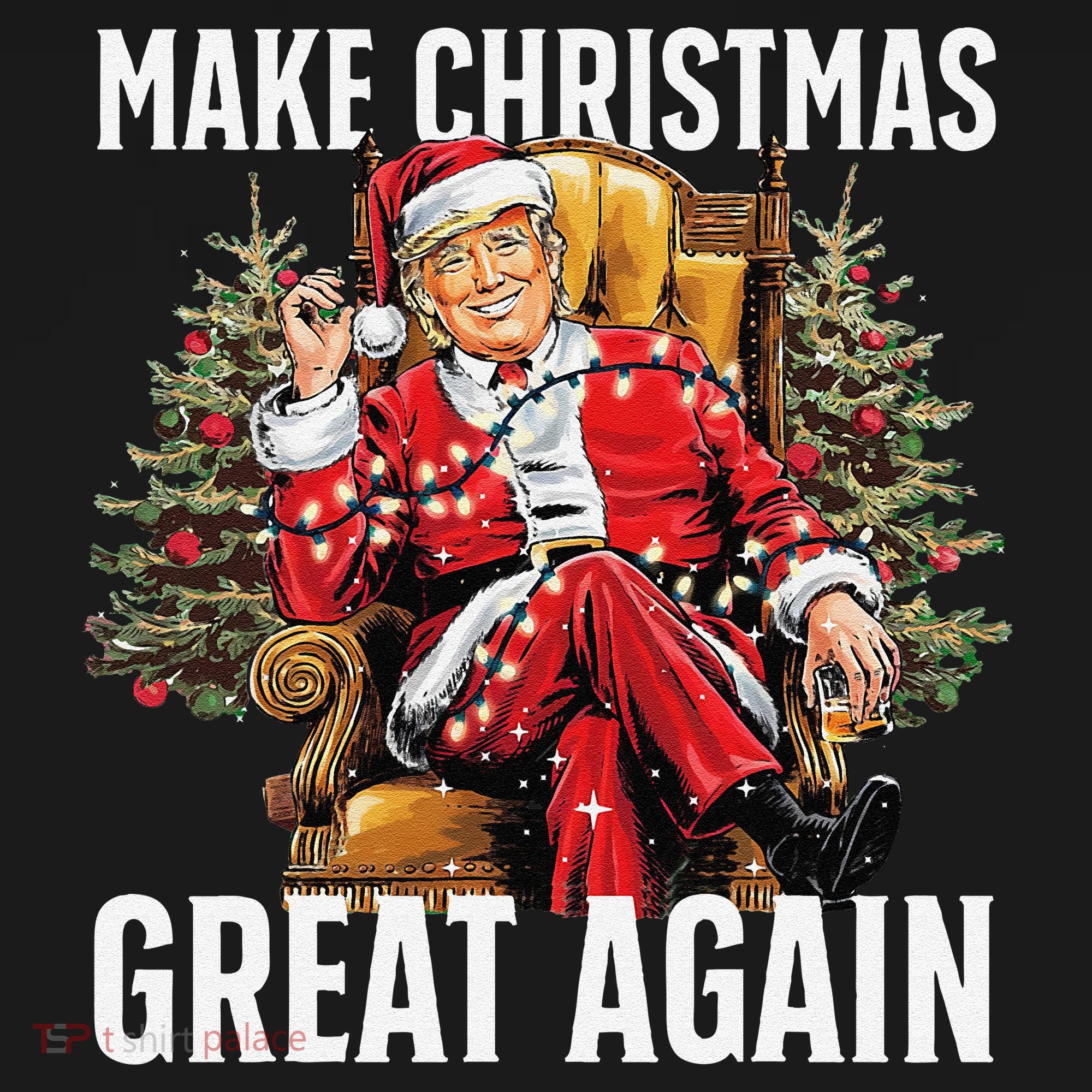 Make Christmas Great Again Santa Funny Christmas Pajamas Kids Sweatshirt
