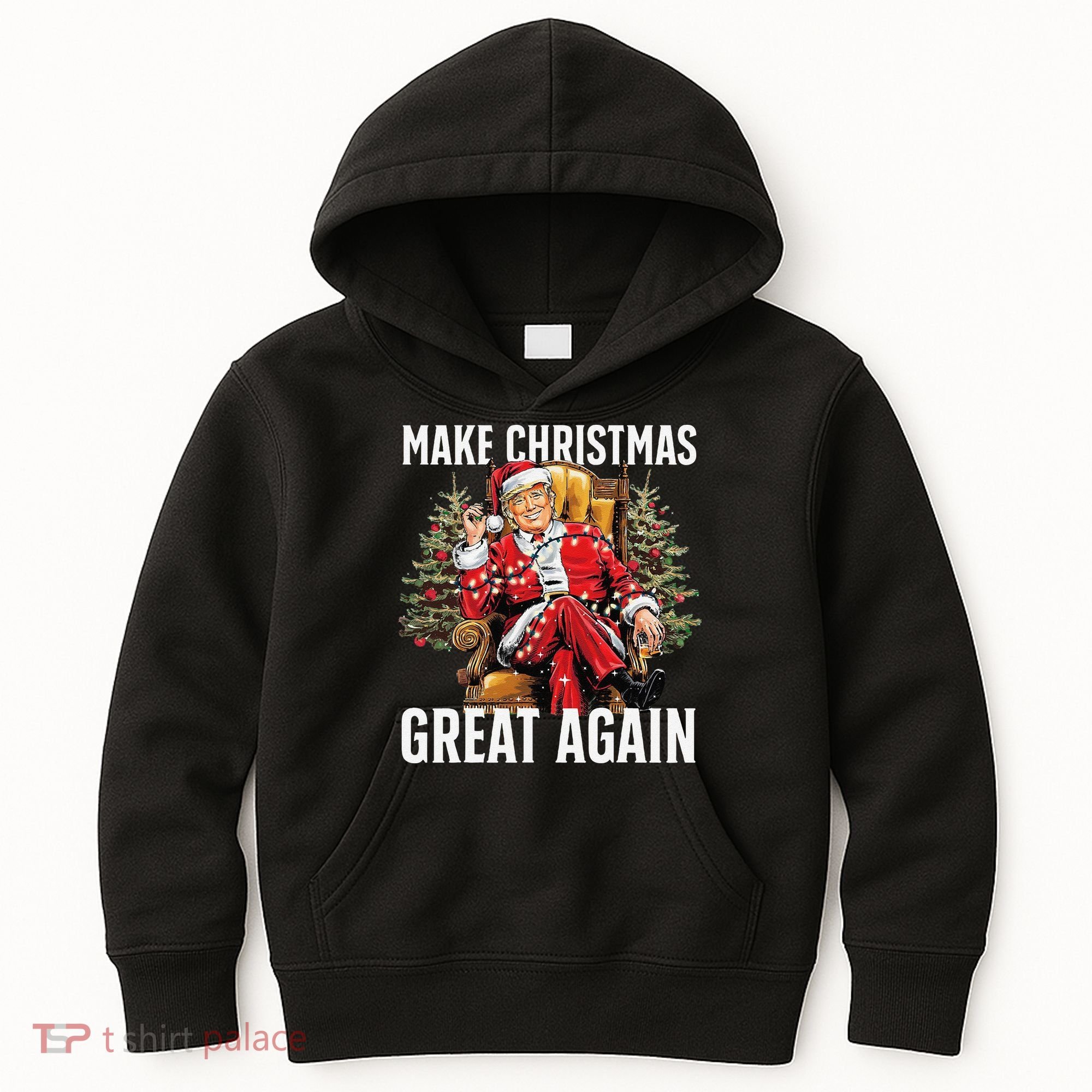 Make Christmas Great Again Santa Funny Christmas Pajamas Kids Hoodie