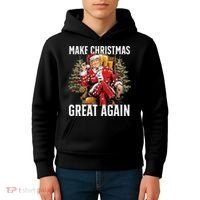 Make Christmas Great Again Santa Funny Christmas Pajamas Kids Hoodie thumb 4