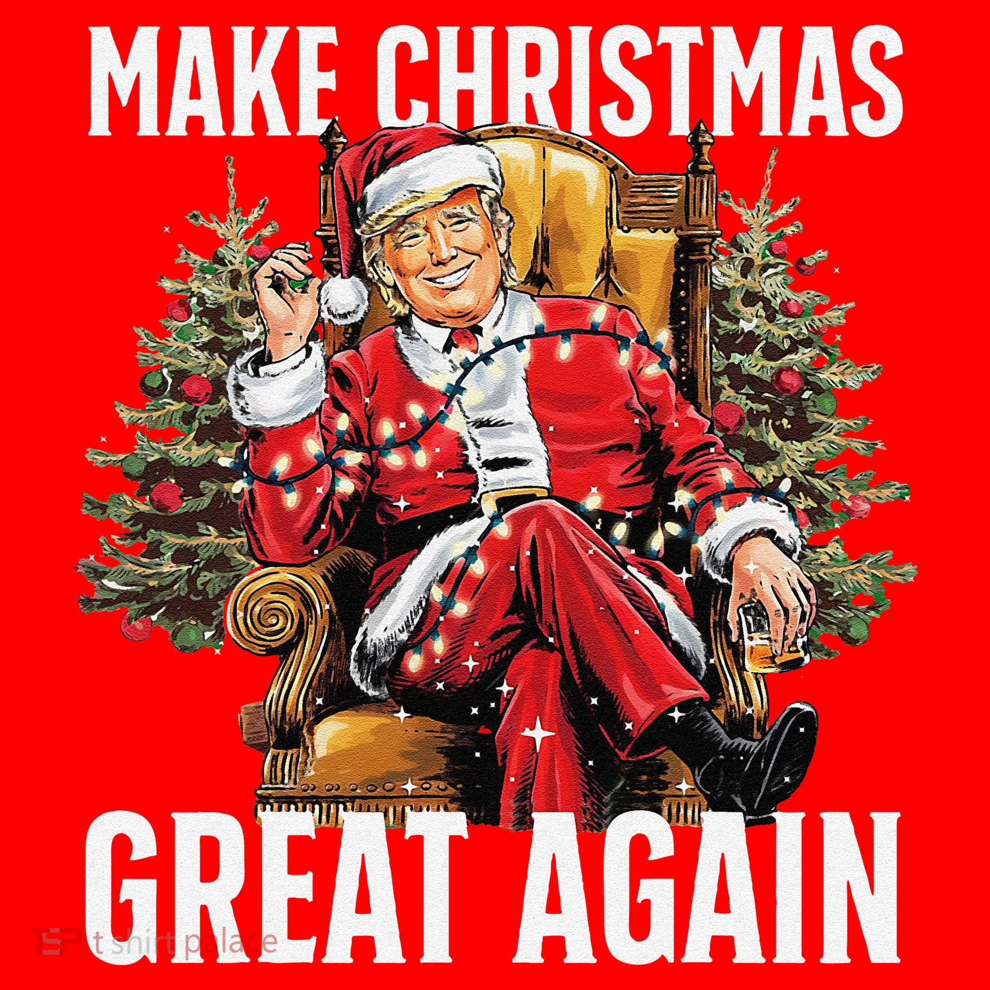 Make Christmas Great Again Santa Funny Christmas Pajamas Santa Hat