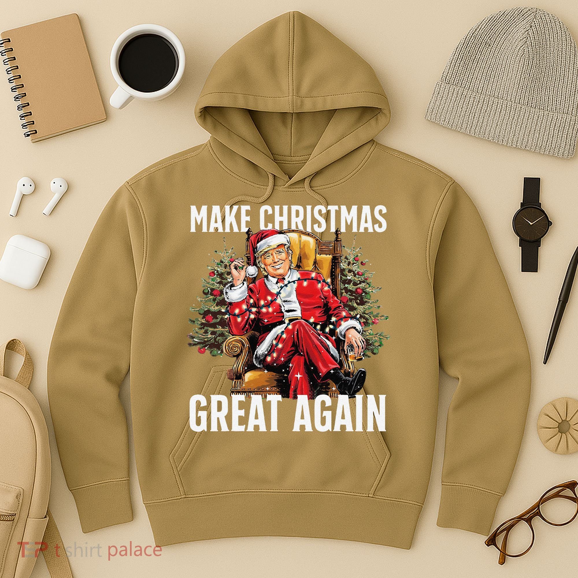 Make Christmas Great Again Santa Funny Christmas Pajamas Hoodie