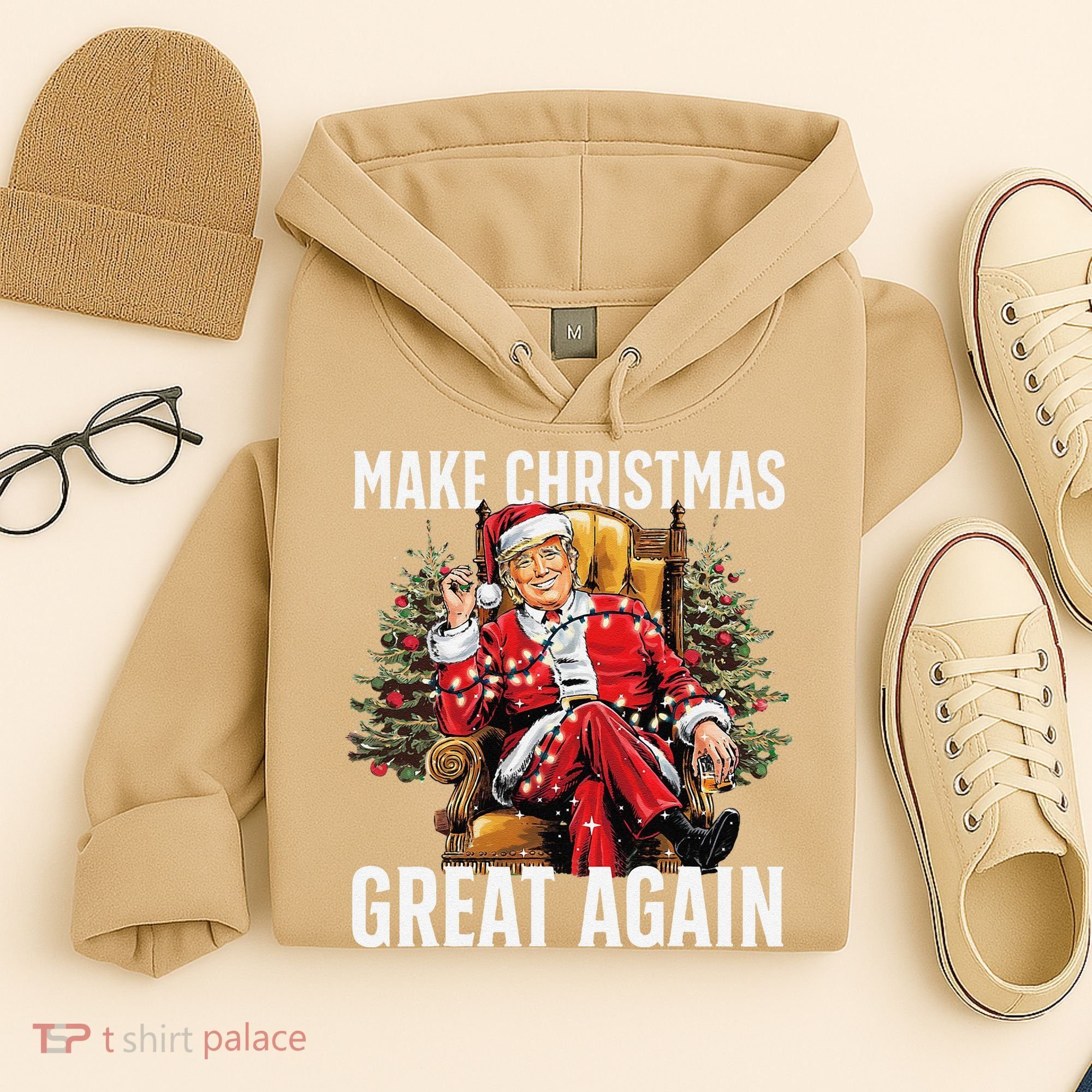 Make Christmas Great Again Santa Funny Christmas Pajamas Hoodie