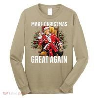 Make Christmas Great Again Santa Funny Christmas Pajamas Long Sleeve Shirt thumb 0