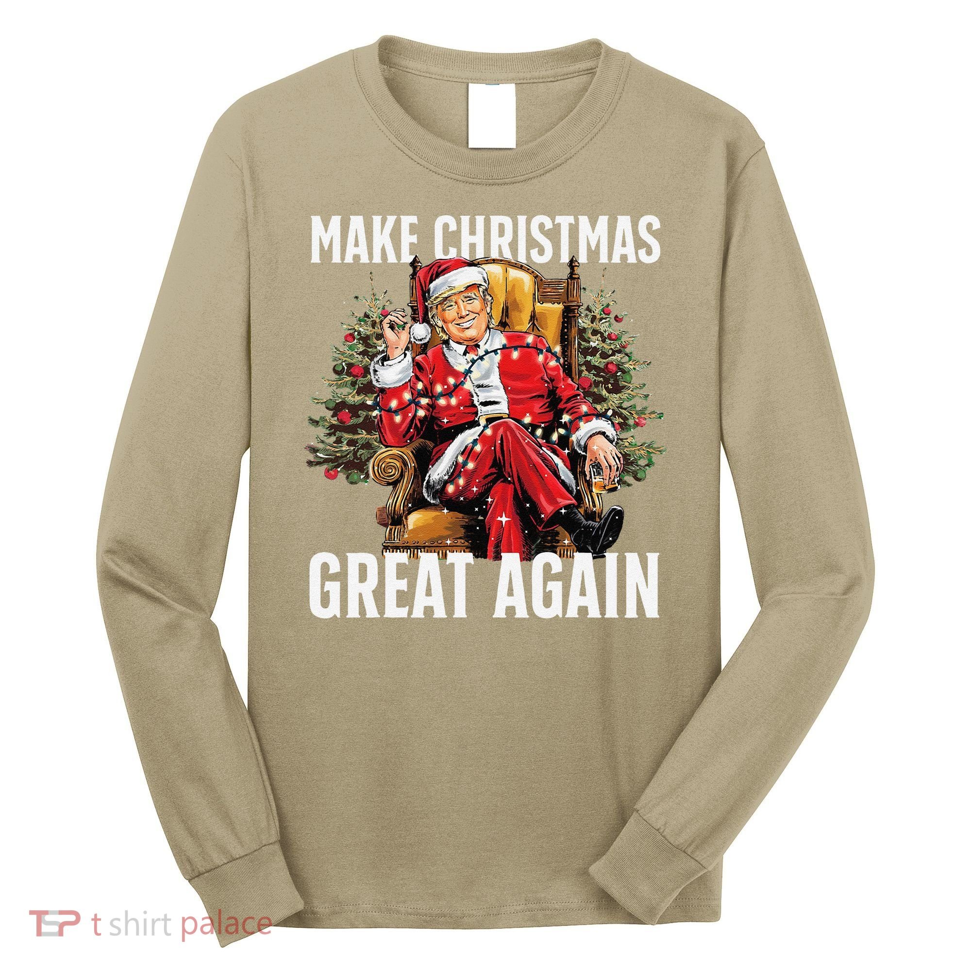 Make Christmas Great Again Santa Funny Christmas Pajamas Long Sleeve Shirt