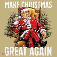 Make Christmas Great Again Santa Funny Christmas Pajamas Long Sleeve Shirt thumb 2