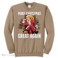 Make Christmas Great Again Santa Funny Christmas Pajamas Sweatshirt thumb 0
