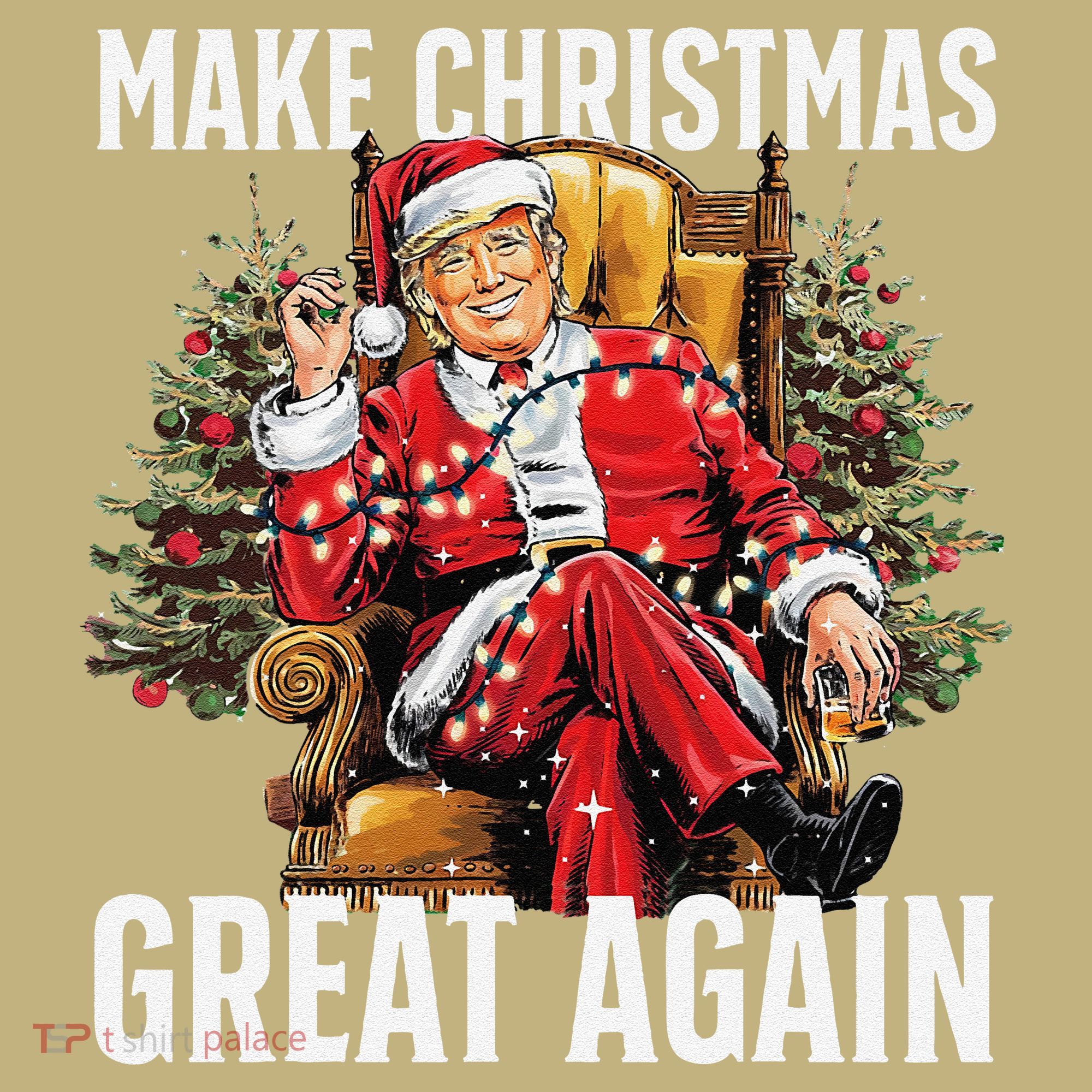 Make Christmas Great Again Santa Funny Christmas Pajamas Polo