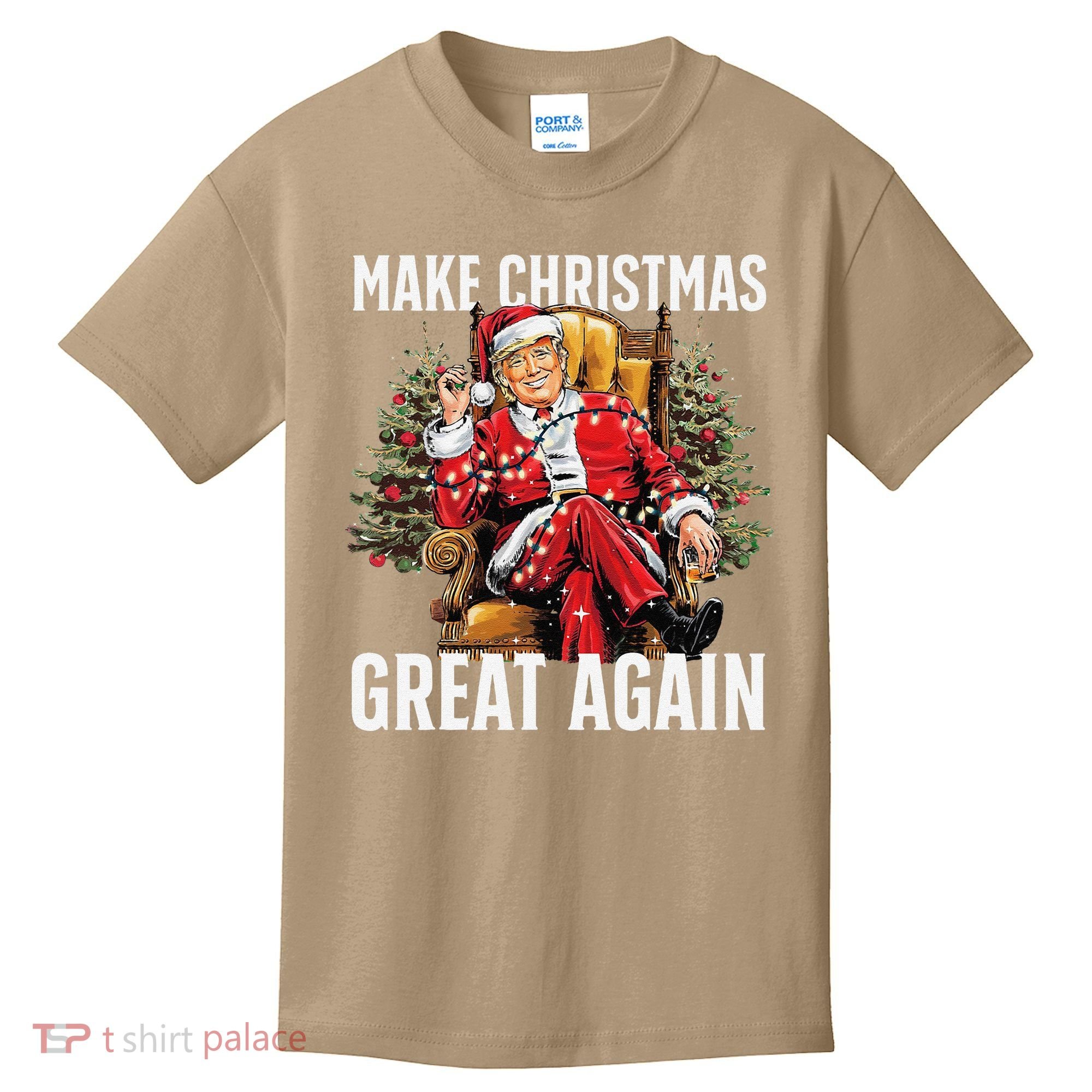 Make Christmas Great Again Santa Funny Christmas Pajamas Kids T-Shirt