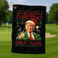 Make Christmas Great Again Golf Towel thumb 1