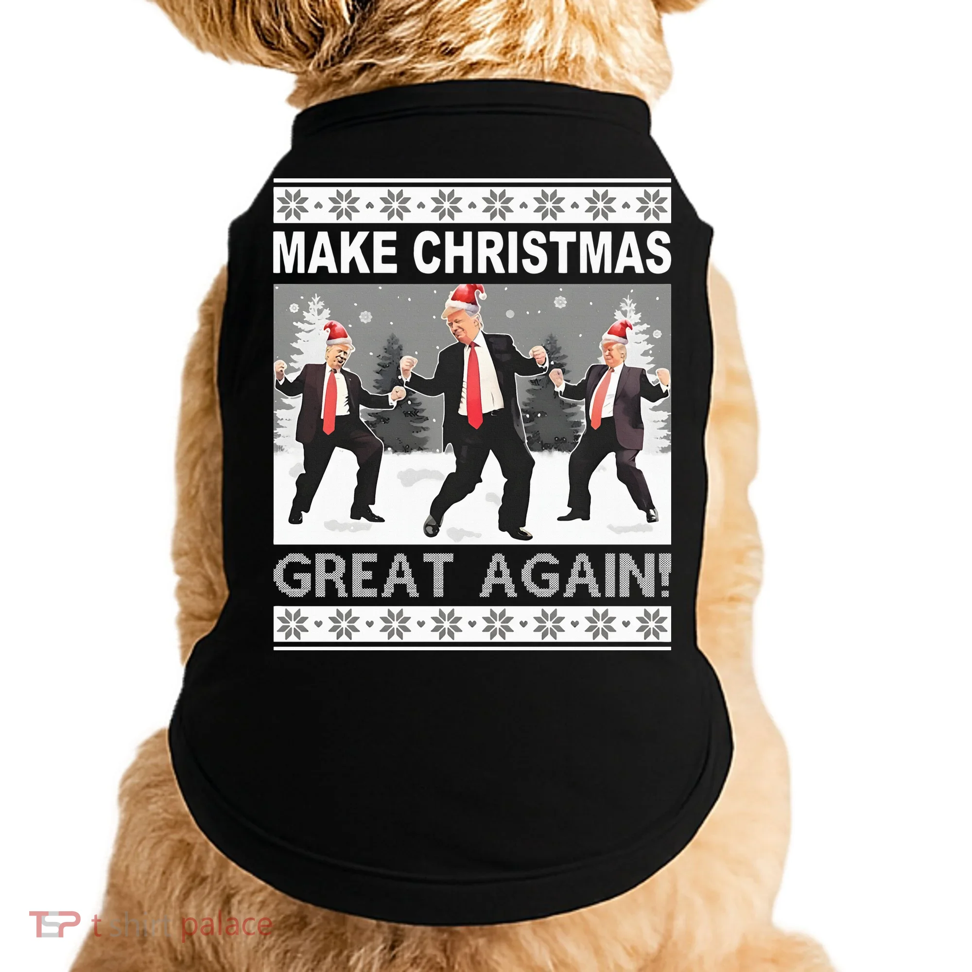 Make Christmas Great Again Trump Dancing Doggie Tank