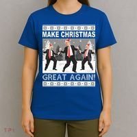 Make Christmas Great Again Trump Dancing T-Shirt thumb 4