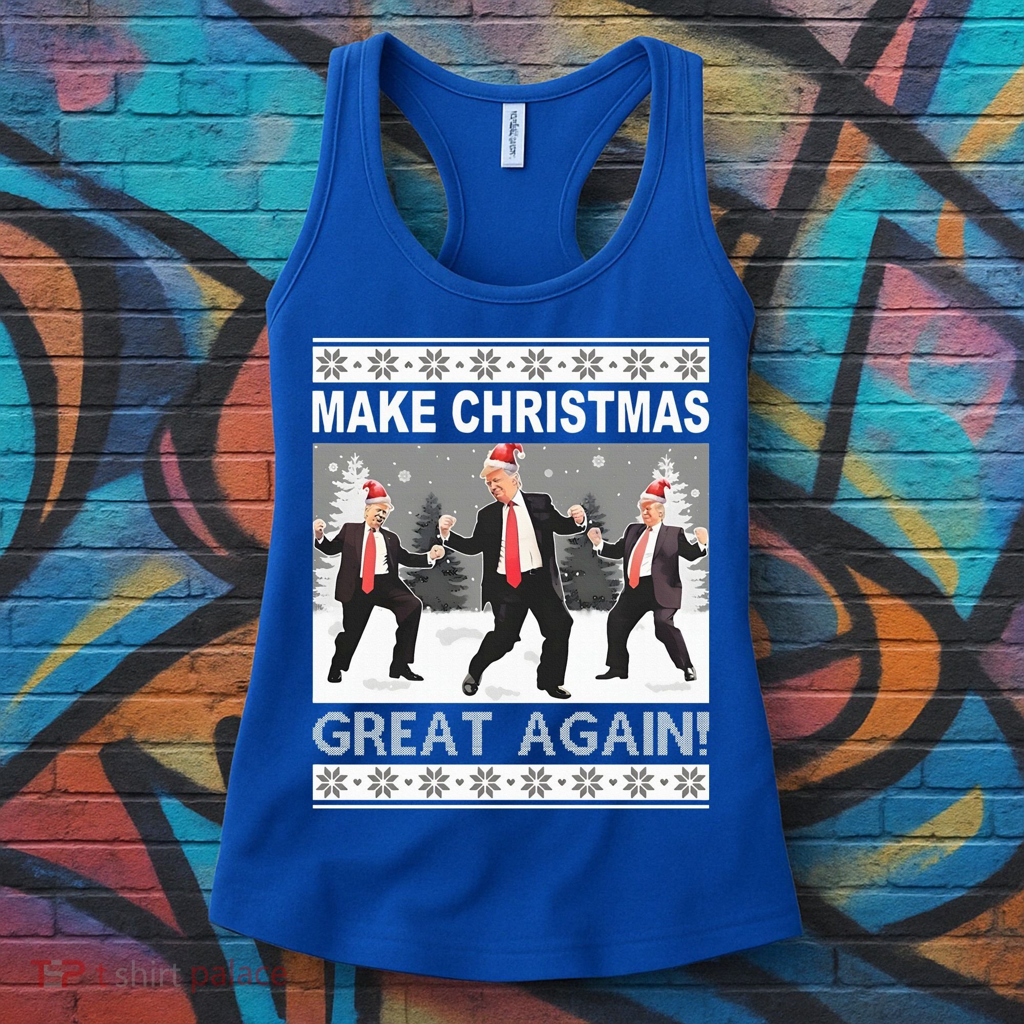 Make Christmas Great Again Trump Dancing Women's Tank Top