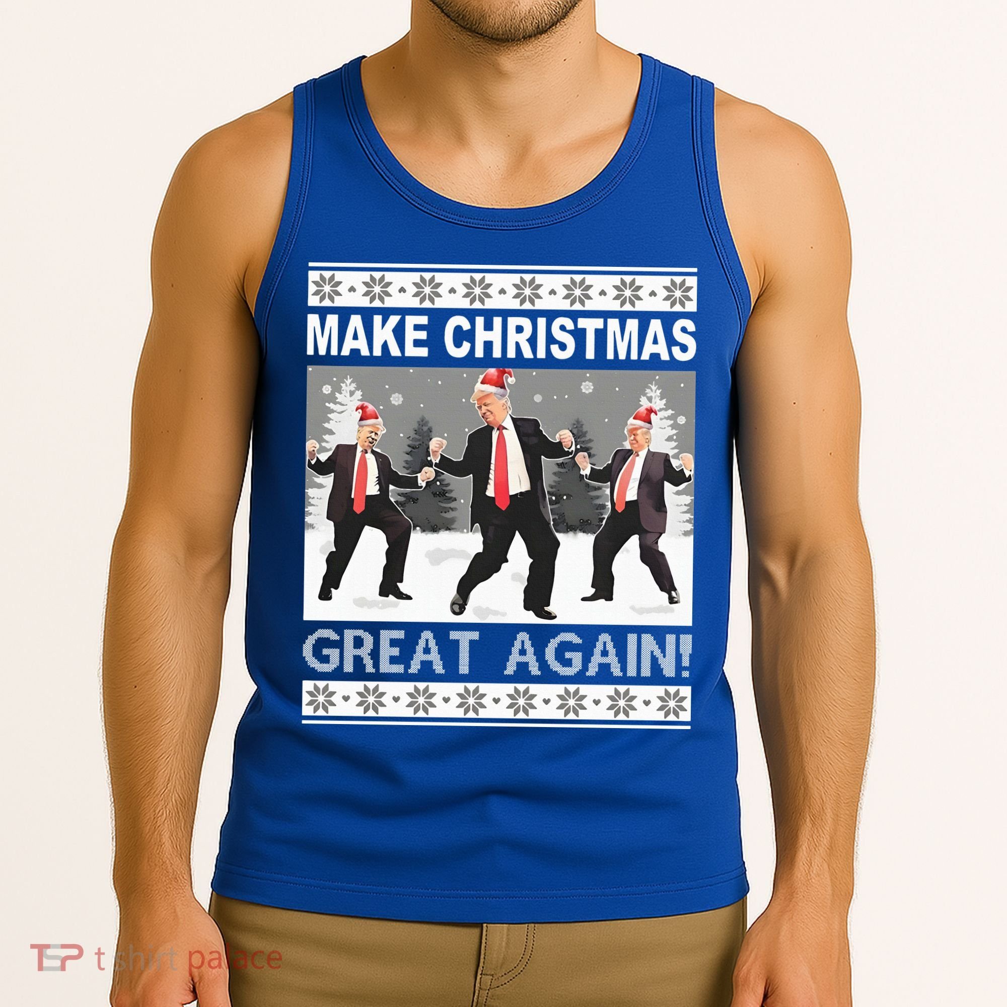 Make Christmas Great Again Trump Dancing Tank Top