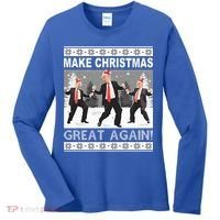 Make Christmas Great Again Trump Dancing Women's Long Sleeve Shirt thumb 0