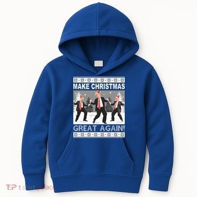 Make Christmas Great Again Trump Dancing Kids Hoodie
