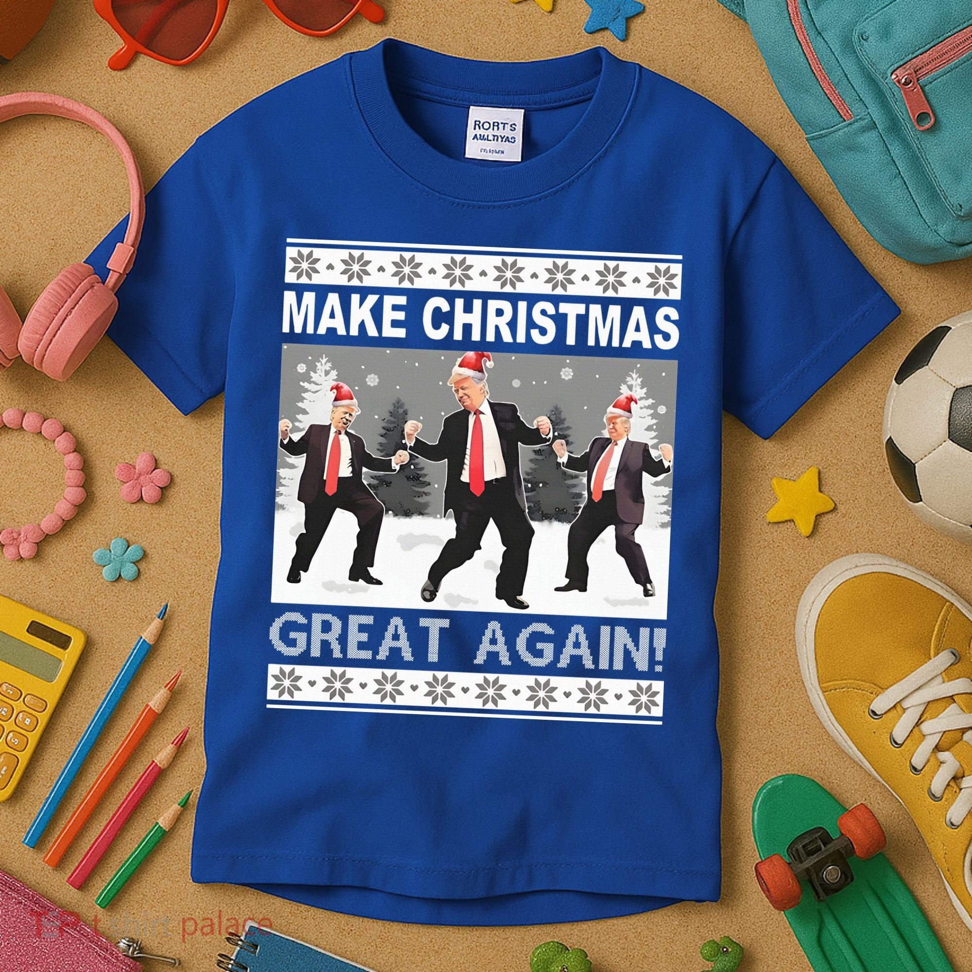 Make Christmas Great Again Trump Dancing Kids T-Shirt