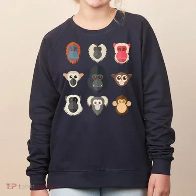 Monkey Chimpanzee Gorilla Spider Monkey Squirrel Monkey Women's Sweatshirt