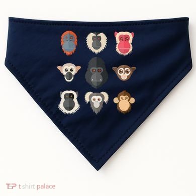 Monkey Chimpanzee Gorilla Spider Monkey Squirrel Monkey USA-Made Doggie Bandana