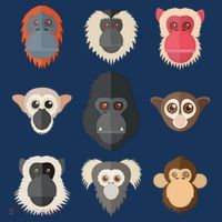 Monkey Chimpanzee Gorilla Spider Monkey Squirrel Monkey USA-Made Doggie Bandana thumb 2