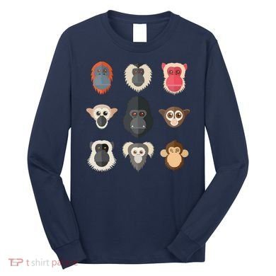 Monkey Chimpanzee Gorilla Spider Monkey Squirrel Monkey Long Sleeve Shirt
