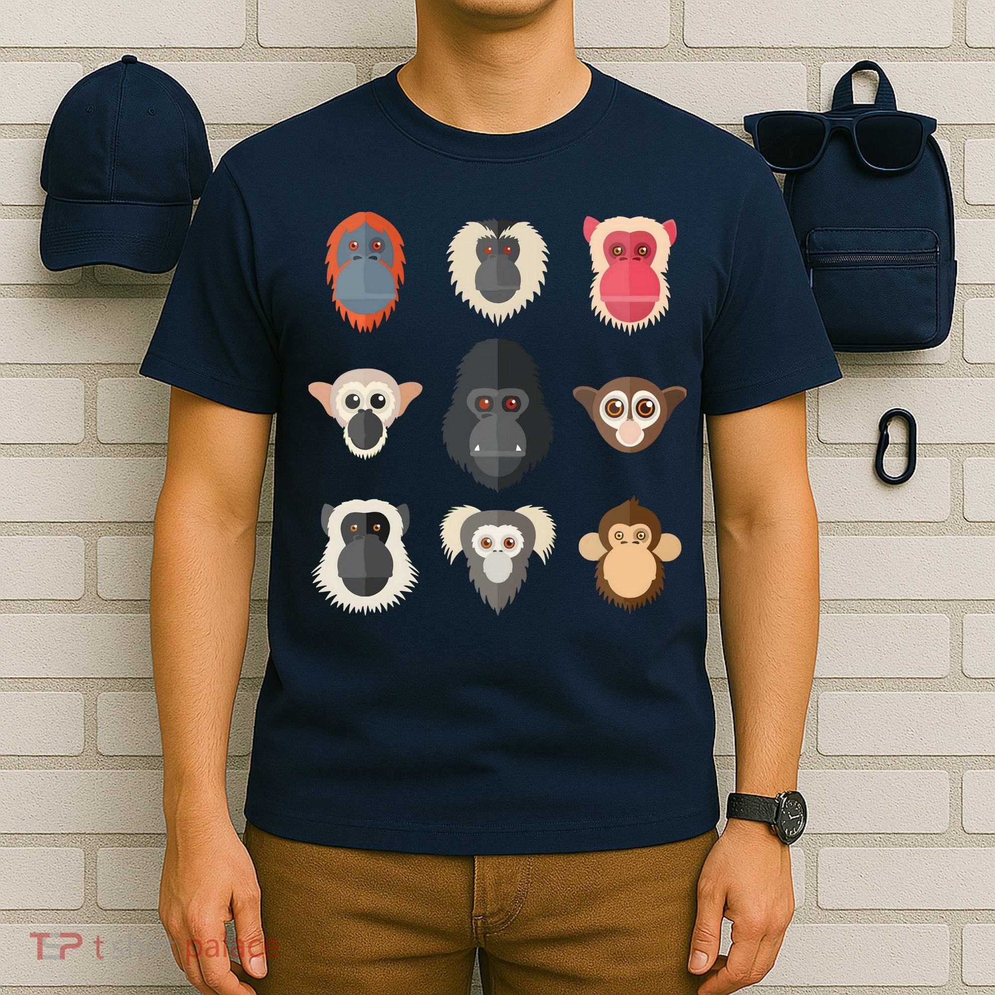 Monkey Chimpanzee Gorilla Spider Monkey Squirrel Monkey T-Shirt