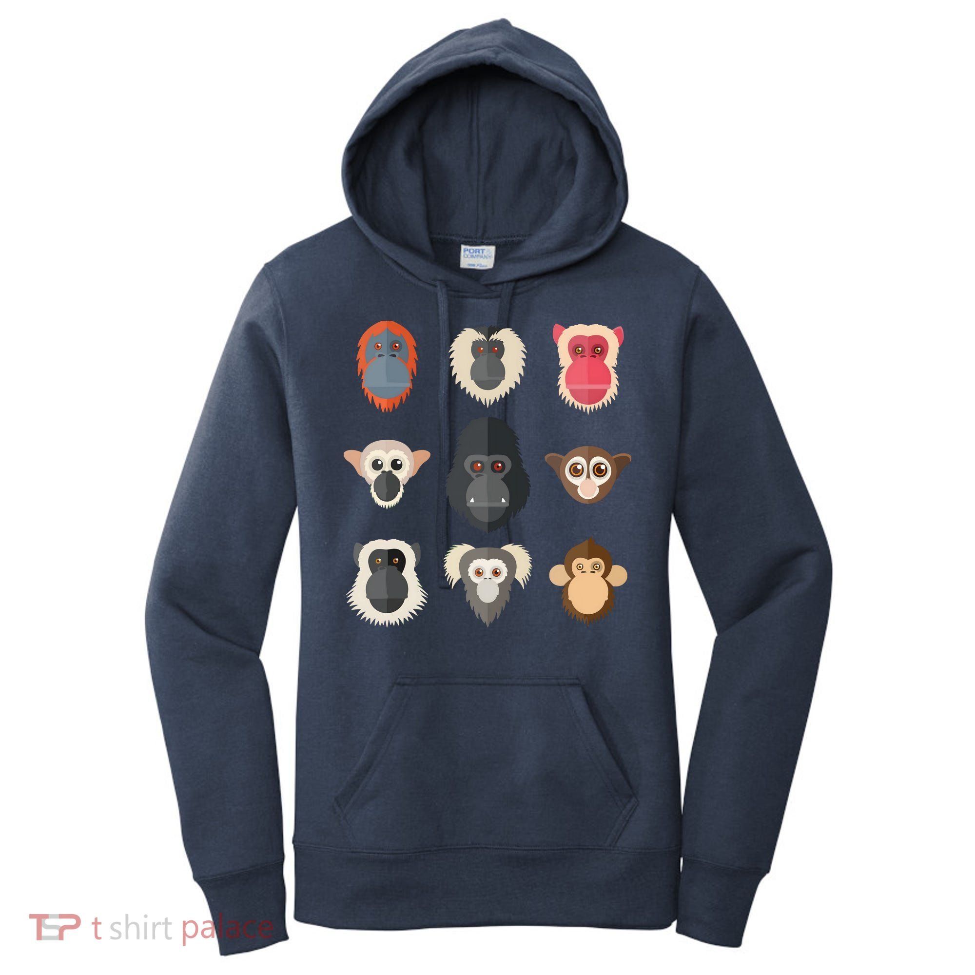 Monkey Chimpanzee Gorilla Spider Monkey Squirrel Monkey Women's Hoodie