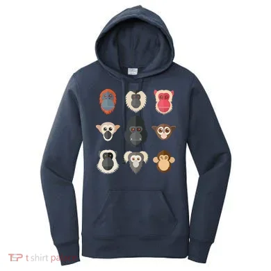 Monkey Chimpanzee Gorilla Spider Monkey Squirrel Monkey Women's Hoodie
