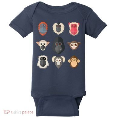Monkey Chimpanzee Gorilla Spider Monkey Squirrel Monkey Baby Bodysuit