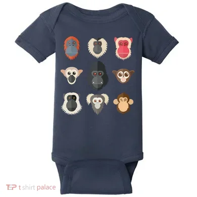 Monkey Chimpanzee Gorilla Spider Monkey Squirrel Monkey Baby Bodysuit