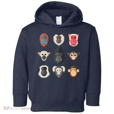 Monkey Chimpanzee Gorilla Spider Monkey Squirrel Monkey Toddler Hoodie