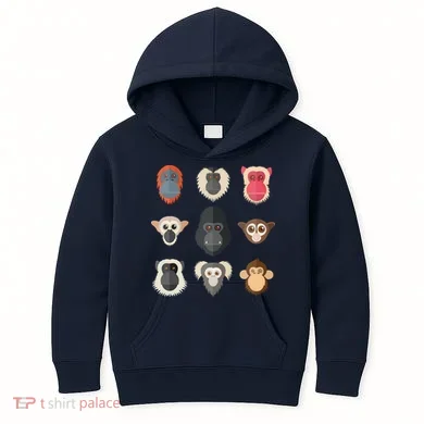 Monkey Chimpanzee Gorilla Spider Monkey Squirrel Monkey Kids Hoodie